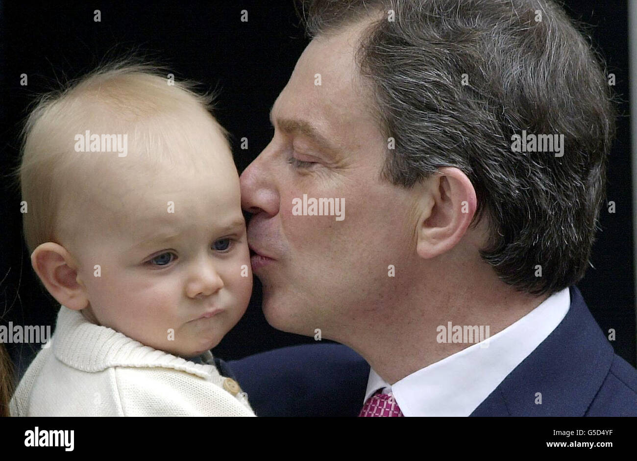 Politics family shot baby smiling tony blair hi-res stock photography