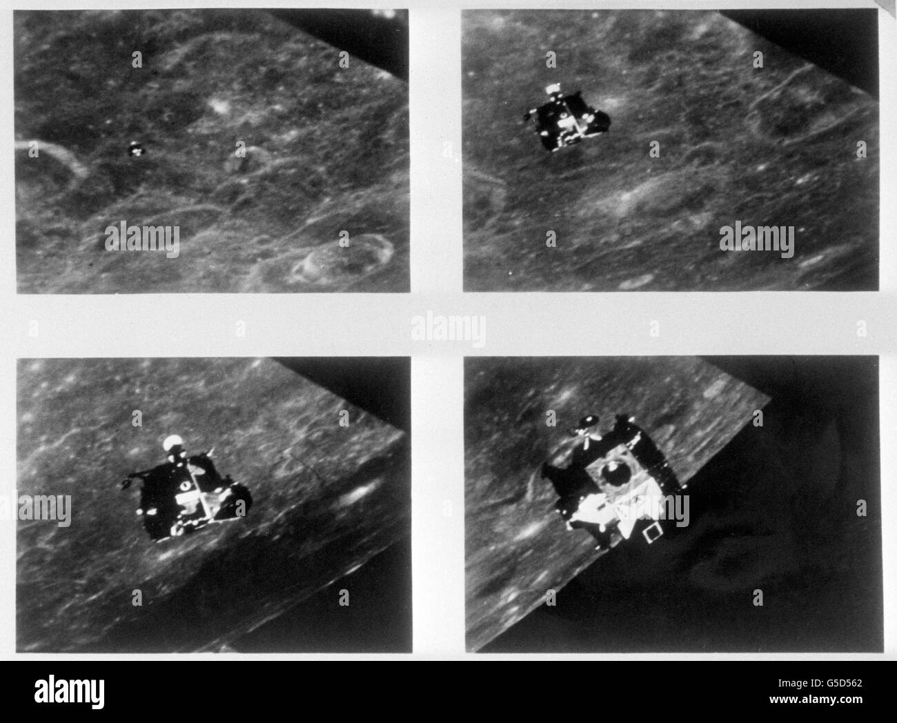 Space - Moon landing. The Lunar module on the moon Stock Photo