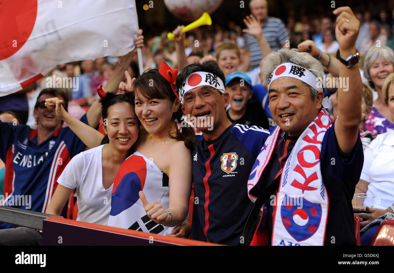 Japan fans show their support in the stands hi-res stock Japan fans show their support in the stands hi-res stock