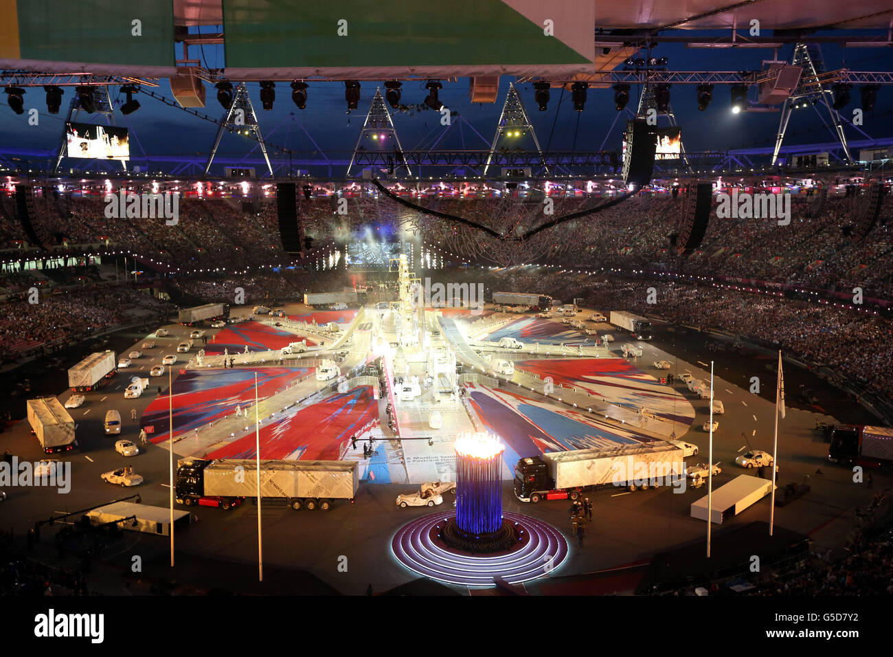 A general view of the Closing Ceremony at the Olympic Stadium, on the final day of the London 2012 Olympics. Stock Photo
