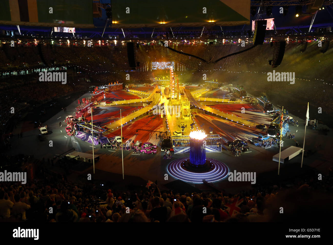 A general view of the Closing Ceremony at the Olympic Stadium, on the final day of the London 2012 Olympics. Stock Photo