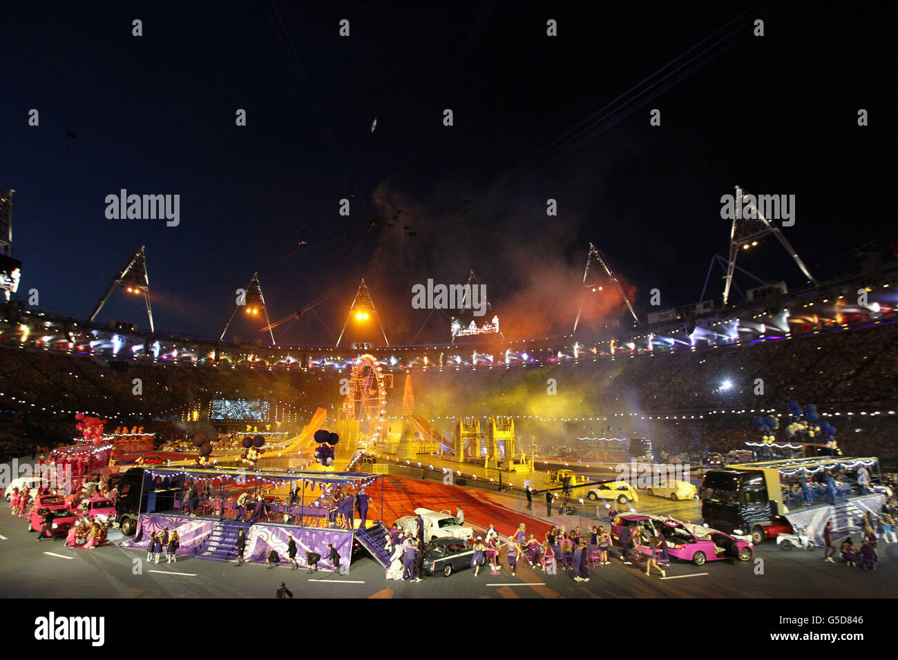 London Olympic Games - Day 16. A general view during the Olympic Games Closing Ceremony at the Olympic Stadium, London. Stock Photo