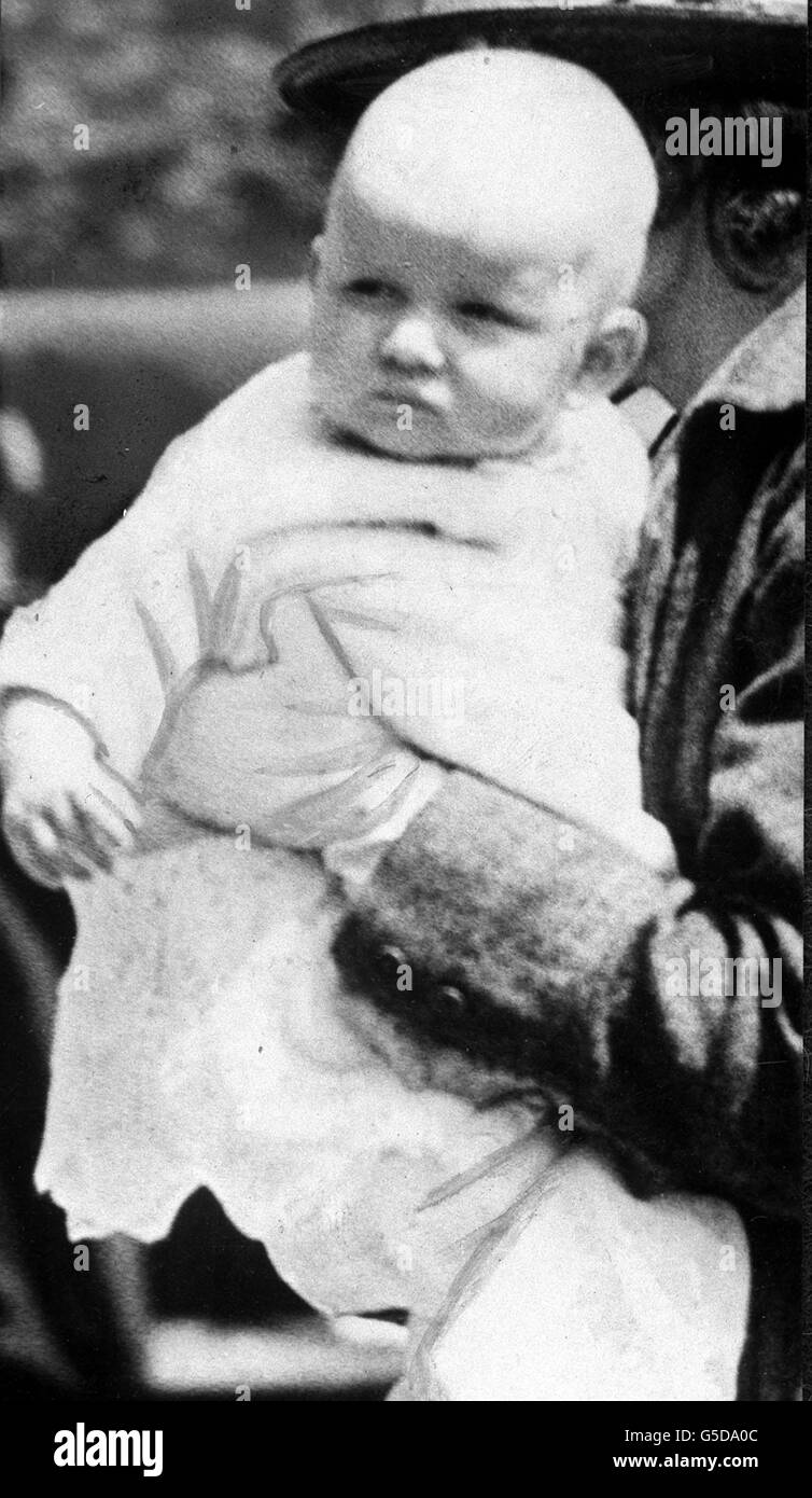 Princess Alexandra. Princess Alexandra as a baby in 1937. Stock Photo