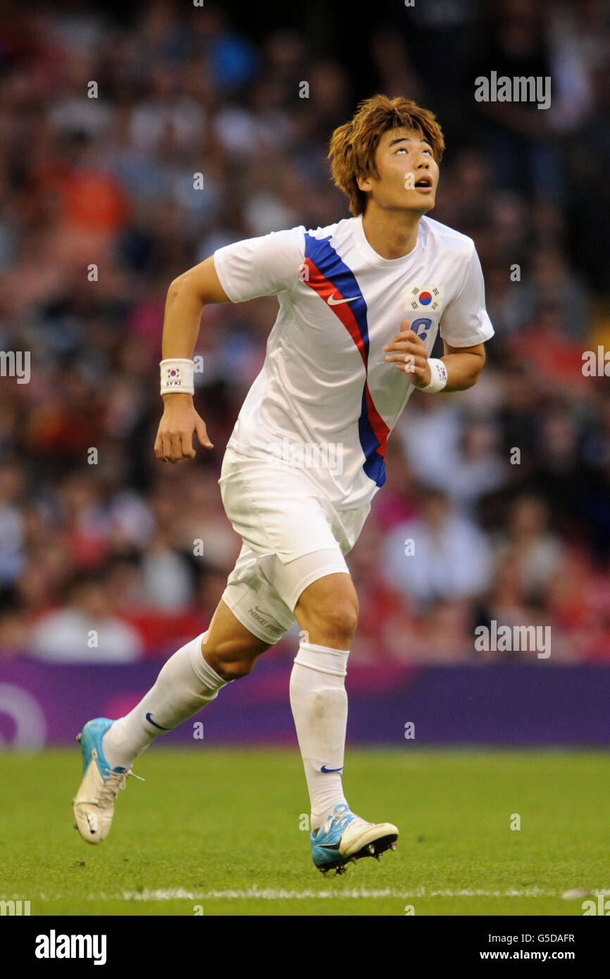 London Olympic Games - Day 14. South Korea's Sung Yueng Ki during the men's football Bronze medal match between Japan and South Korea at the Millennium Stadium Stock Photo