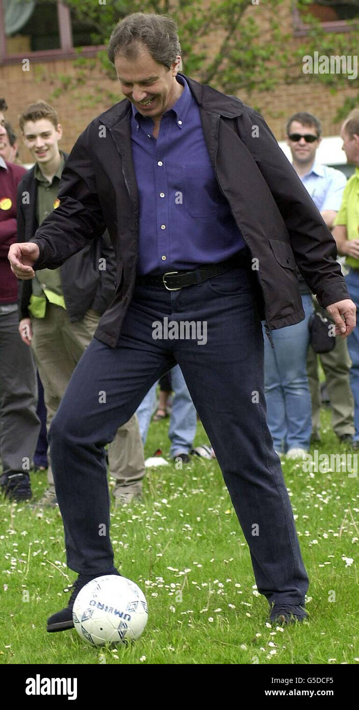 Blair plays Soccer Stock Photo Alamy