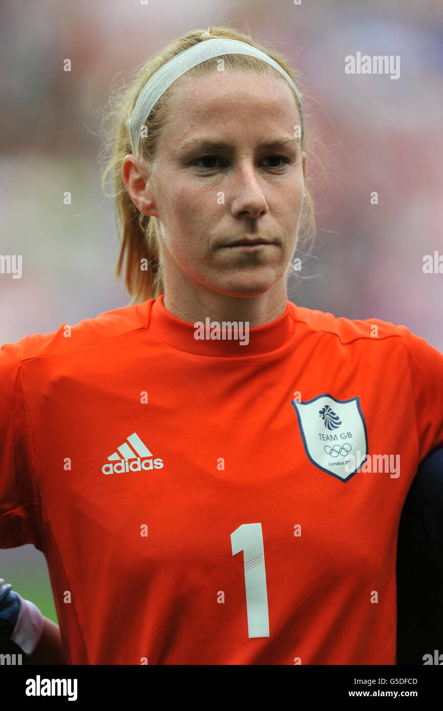 United Kingdom goalkeeper Karen Bardsley during the Quarter Final match against Canada and at the City of Coventry Stadium, during day seven of the London Olympics. Stock Photo