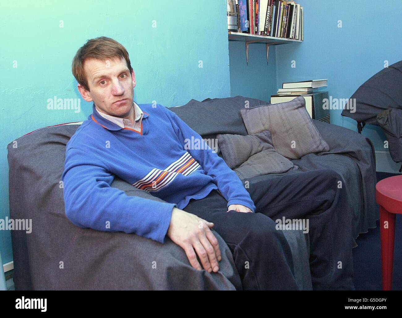 Jack Blackburn at home in his flat at Grenville House, Rushcroft Road, Brixton, London. Three Court of Appeal judges ruled that Blackburn was entitled to be registered as the freehold owner of the flat where he has squatted for the previous twelve years. Stock Photo