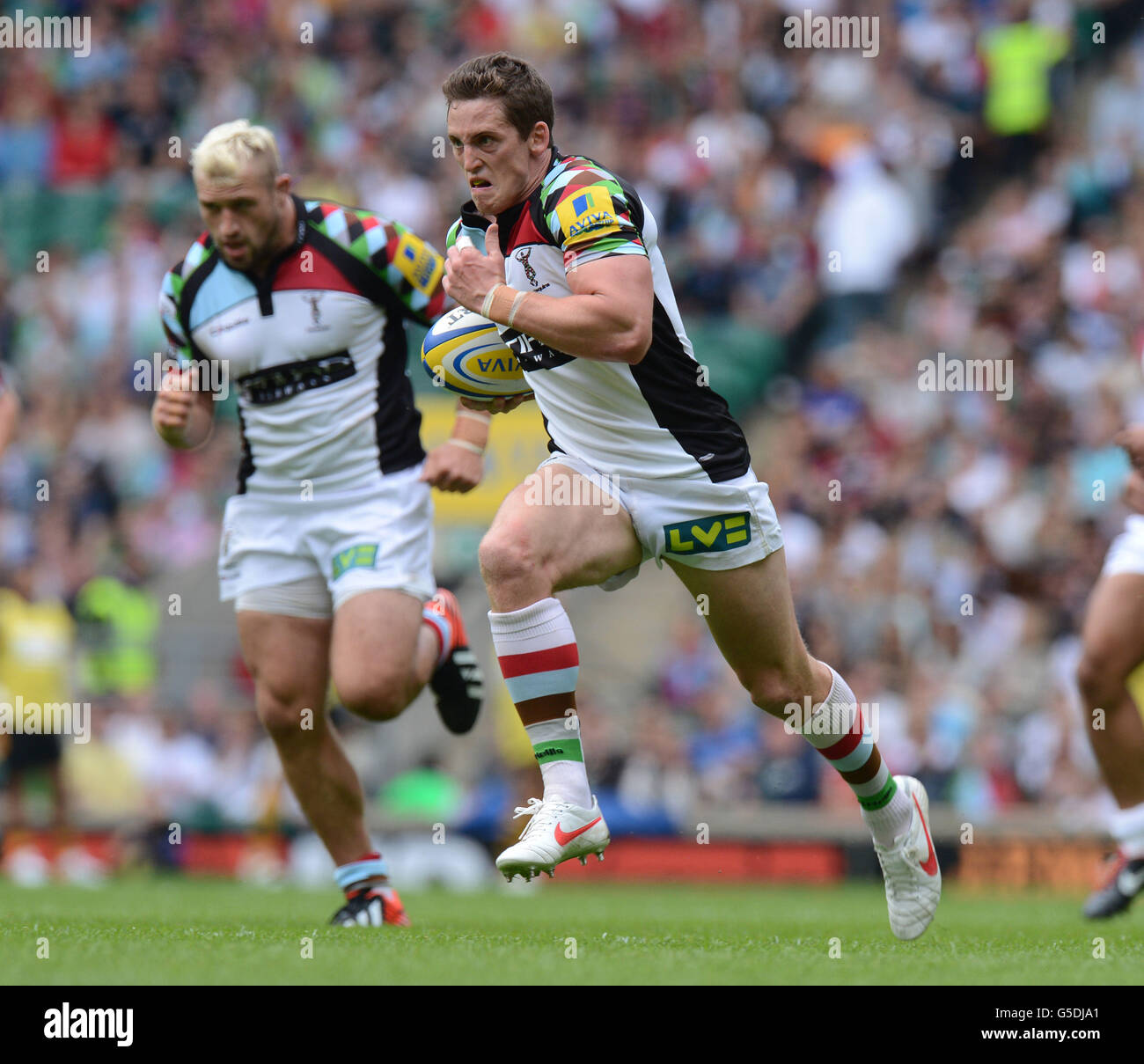 Rugby Union - Aviva Premiership - London Wasps v Harlequins - Twickenham. Harlequins Tom Williams on his way to scoring their first try during the Aviva Premiership match at Twickenham, London. Stock Photo