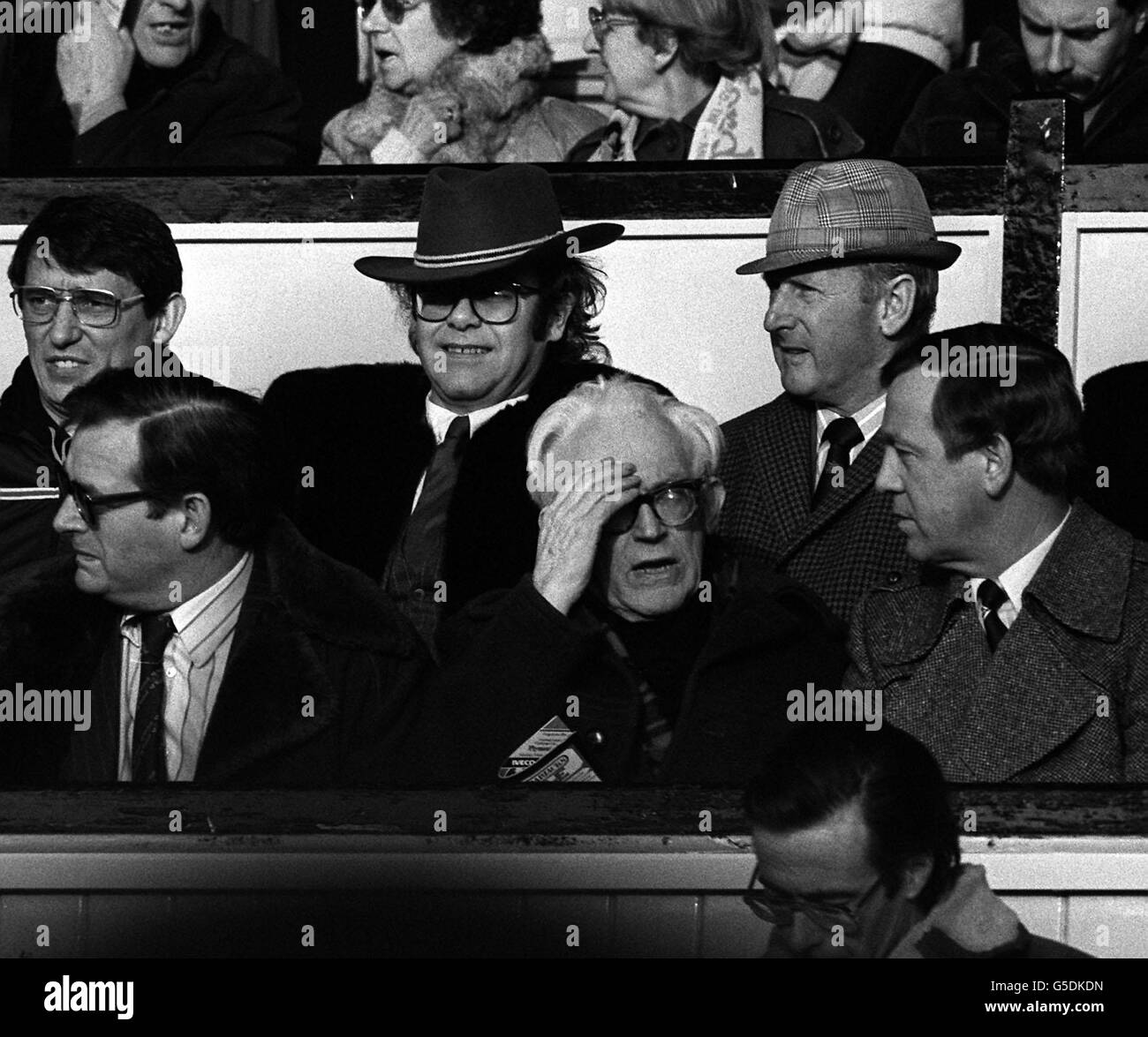 ELTON JOHN AT WATFORD : 1983 Stock Photo