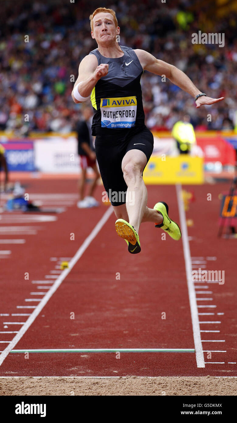 Great Britain's Greg Rutherford competes in the Men's Long Jump during ...