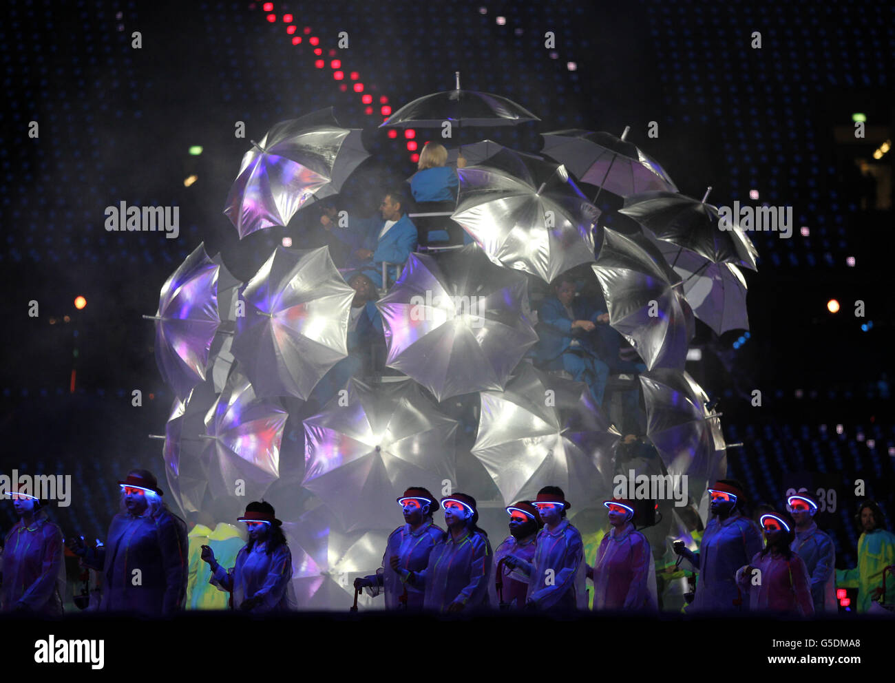 Performers during the Opening Ceremony for the London Paralympic Games 2012 at the Olympic Stadium, London. Stock Photo