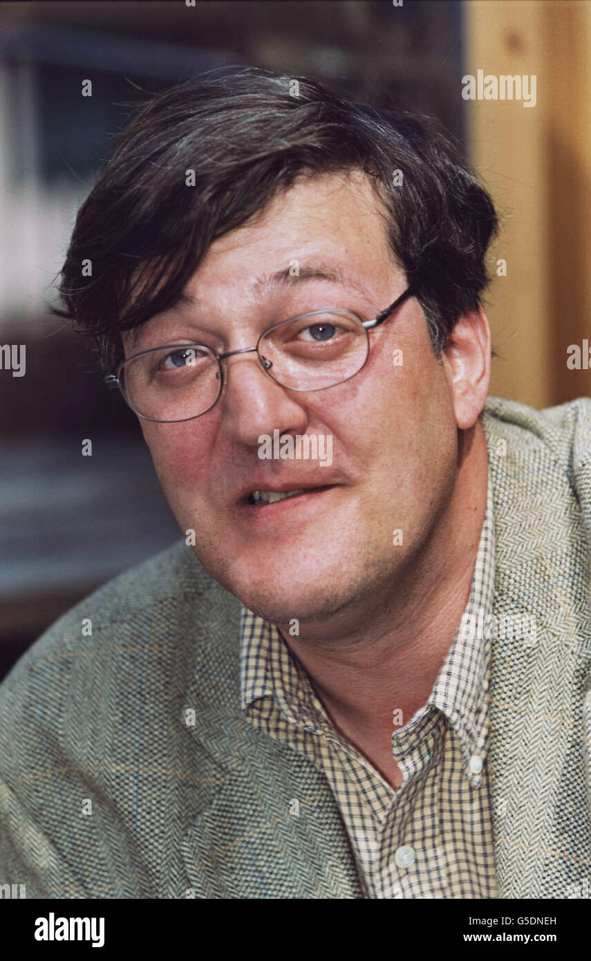 Comedian Stephen Fry looks through some of the scripts which have been