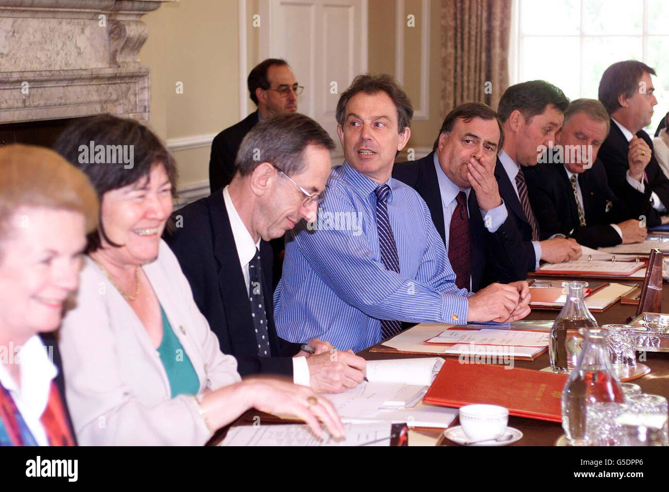 Prime Minister Tony Blair meets with his cabinet in Downing Street