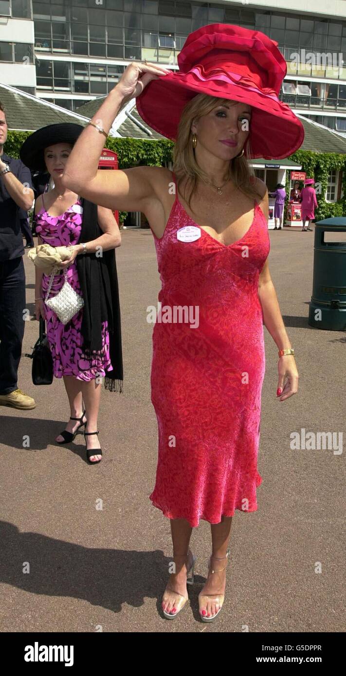 Sharon Walter from Lythm St Annes arrives for the third dayof Royal Ascot, otherwise known as Ladies Day, at the Berkshire racecourse . Stock Photo