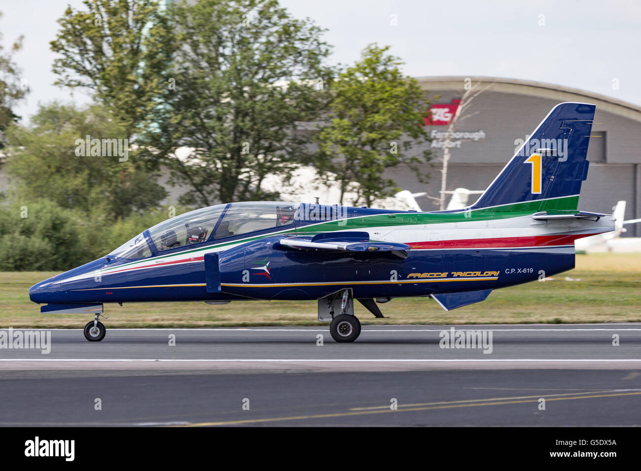 Italian Air Force Aeronautica Militare Italiana Aermacchi M 345 Jet traning aircraft at the Farnborough International Airshow Stock Photo Alamy