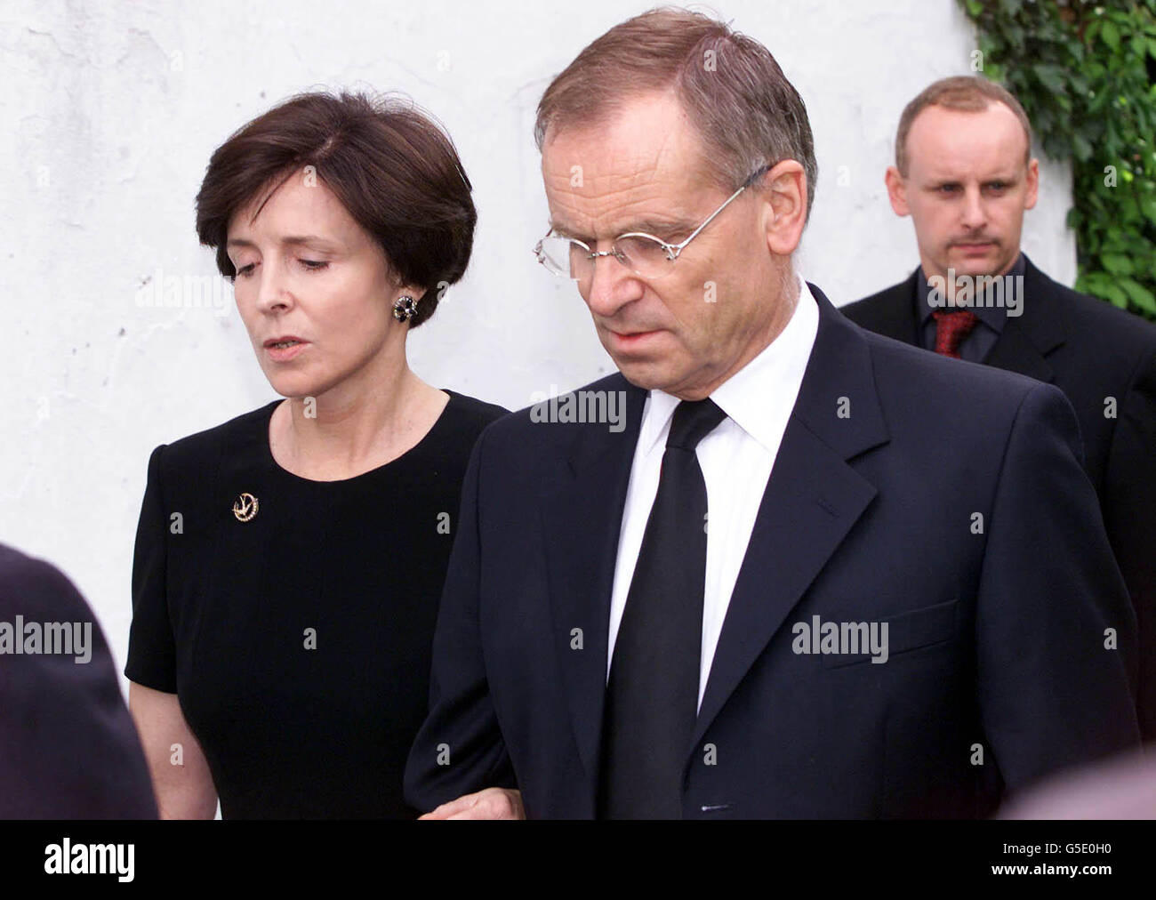Lord Archer and his wife, Mary, leave their home on foot to go to the Parish church of St Andrew and St Mary in Grantchester, Cambridgeshire for the memorial service of Archer's mother Lola Hayne. * Lola died 11 days ago as the Archer trial at the Old Bailey was coming to a close. The news of his mother's worsening condition was given to Archer during his trial and the peer was given permission to go to her bedside at her nursing home in Saffron Walden, Essex. Mrs Hayne died aged 87. Stock Photo