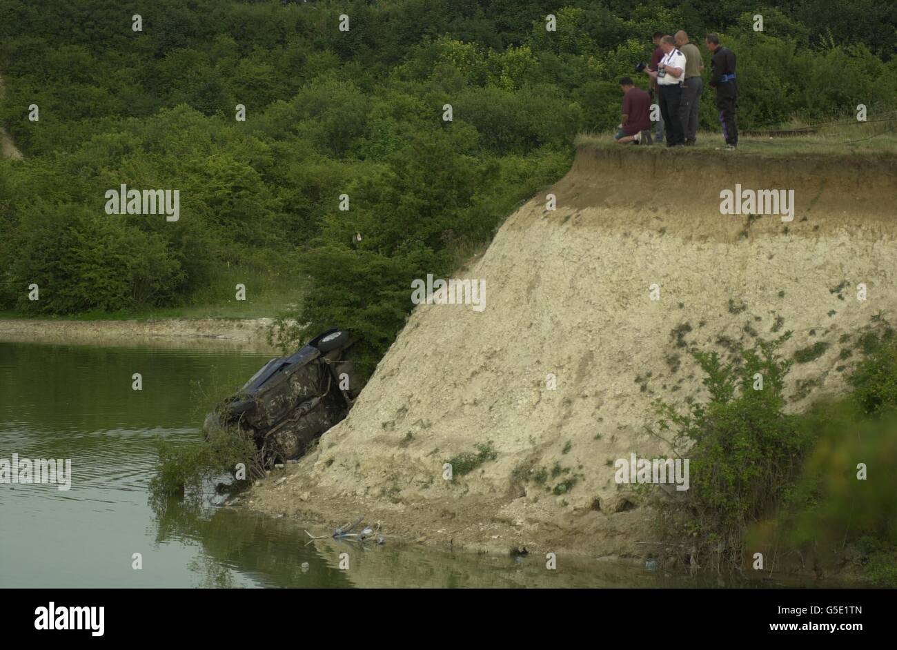 Lake car crash Stock Photo Alamy