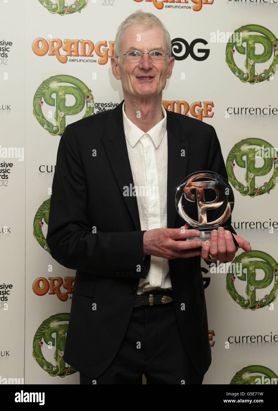 Peter Hammill of Van der Graaf Generator with his Visionary Award at the Progressive Music Awards at Kew Gardens in Richmond, Surrey. Stock Photo