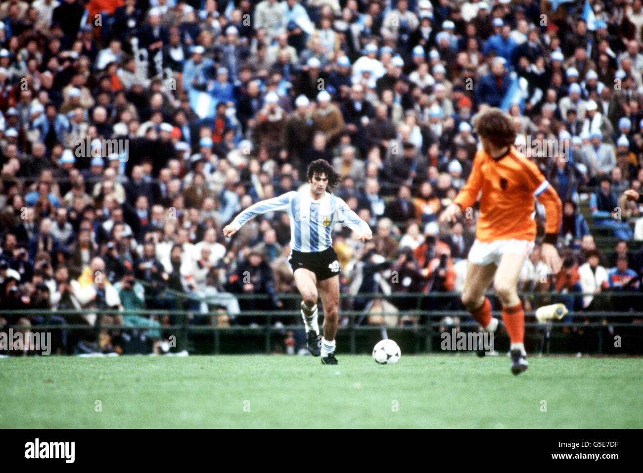 Mario Kempes of Argentina in action at the 1978 World Cup Finals.
