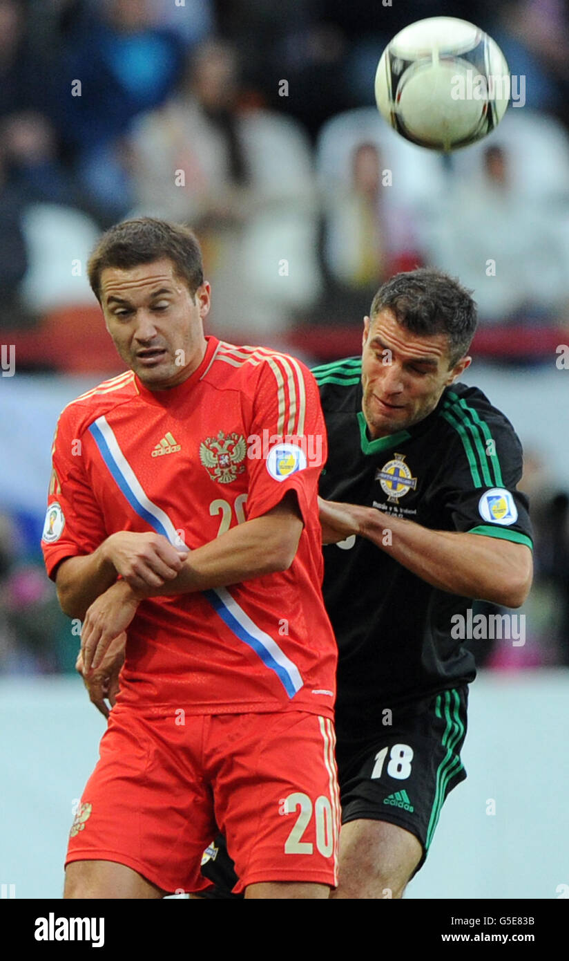 Soccer - 2014 FIFA World Cup - Qualifier - Group F - Russia v Northern Ireland - Stadium Lokomotiv Stock Photo