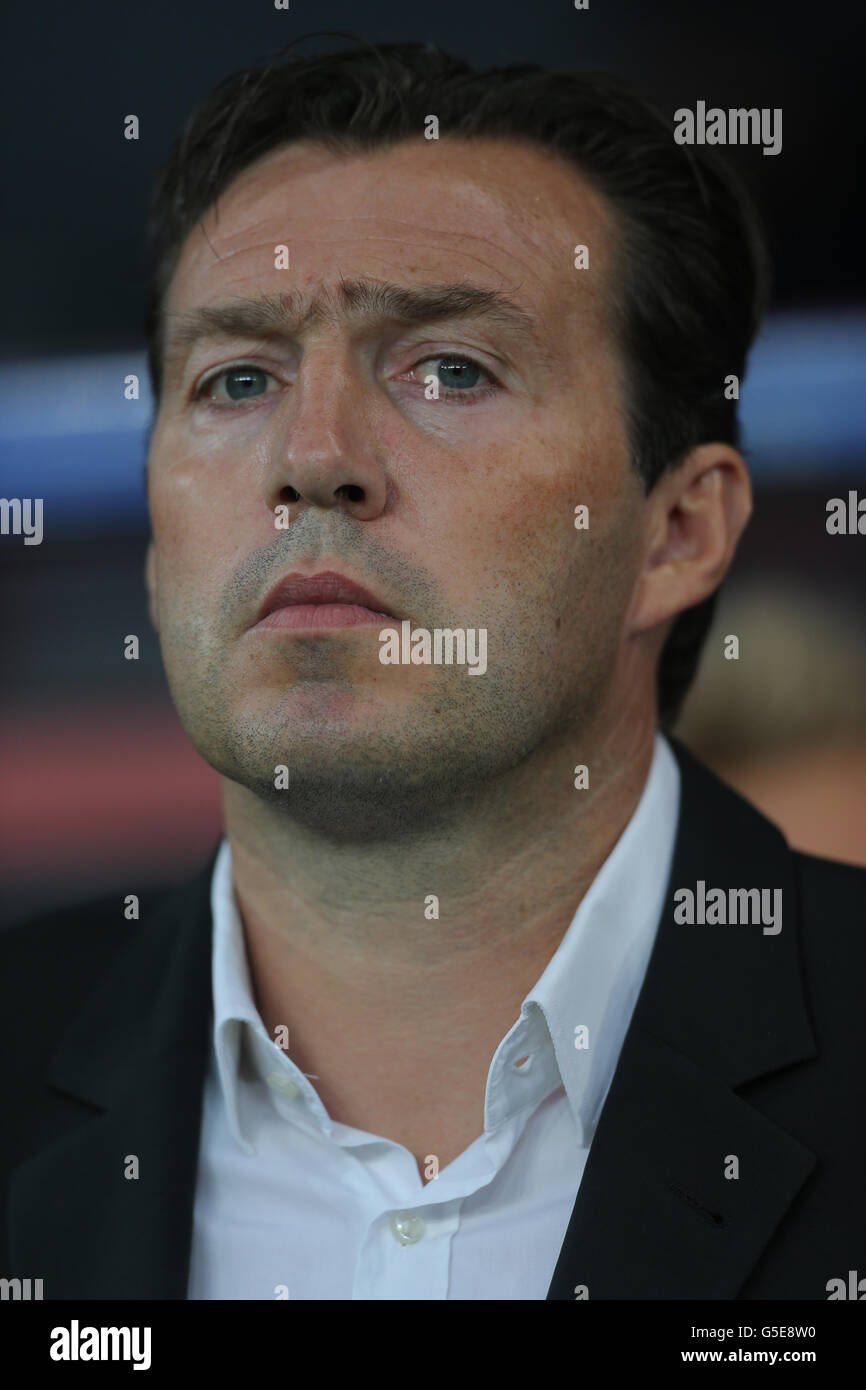 Belgium Manager Marc Wilmots before the 2014 Fifa World Cup Qualifying match at the Cardiff City Stadium, Cardiff. Stock Photo