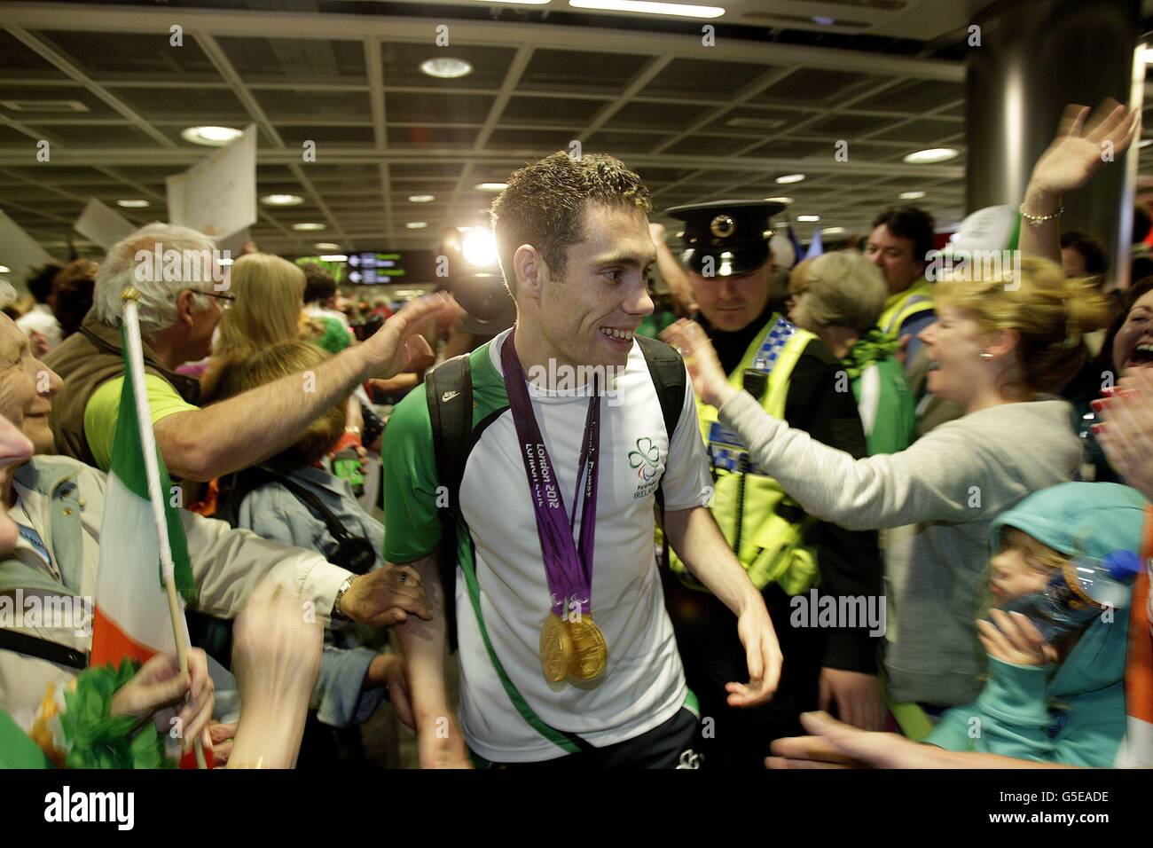 Irish Olympians return Stock Photo