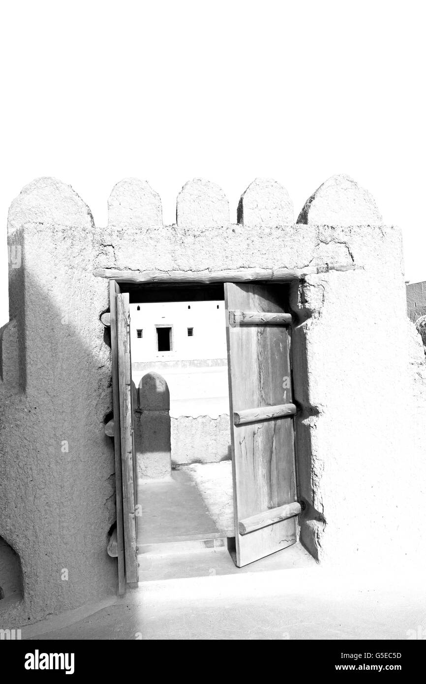 Oman old wooden door Black and White Stock Photos & Images - Alamy
