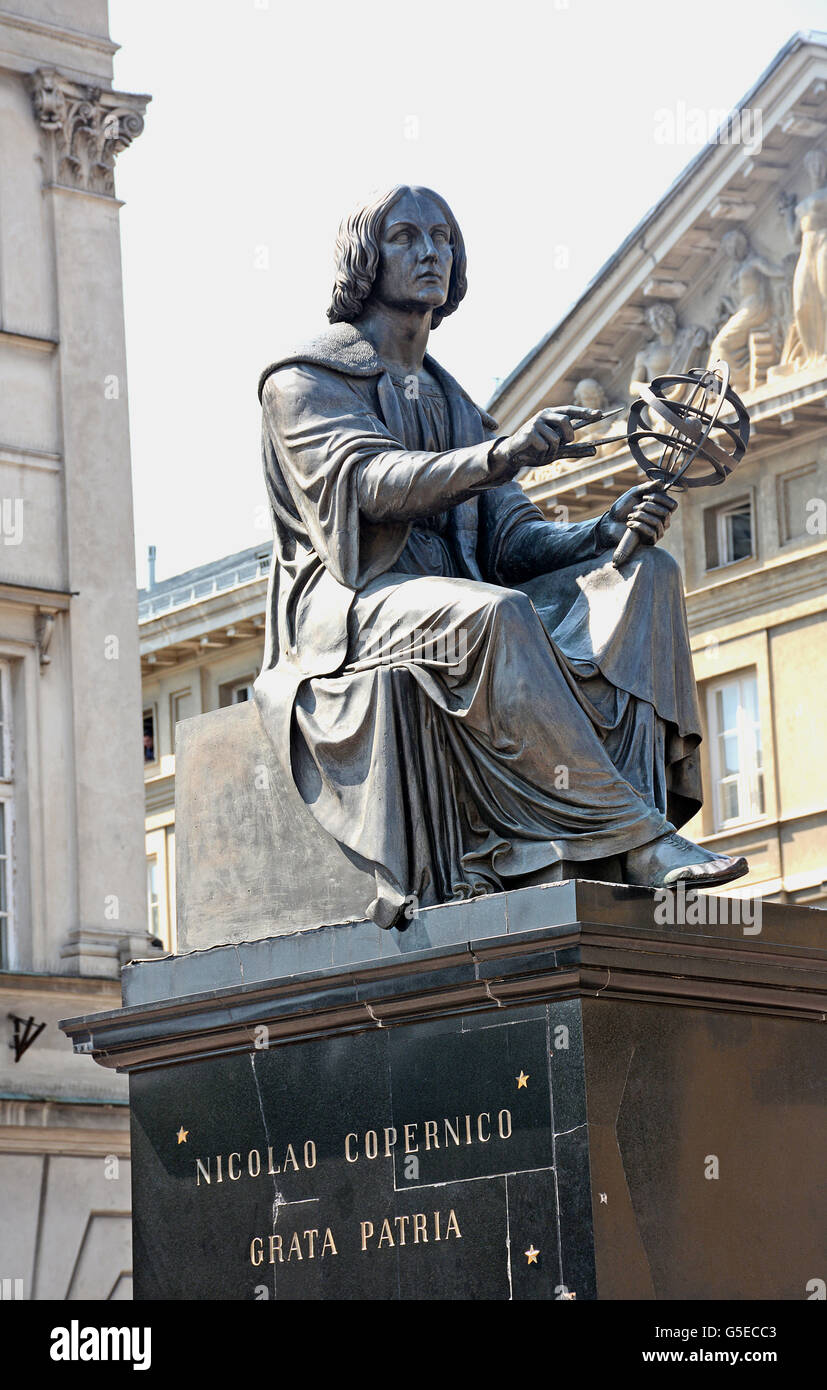 Nicolaus Copernic statue Warsaw Poland Stock Photo