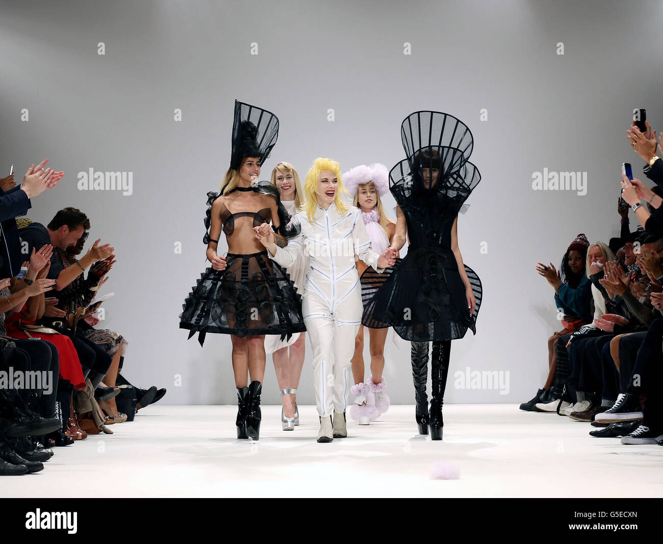 Designer Pam Hogg with models on the Catwalk during her Spring/Summer ...