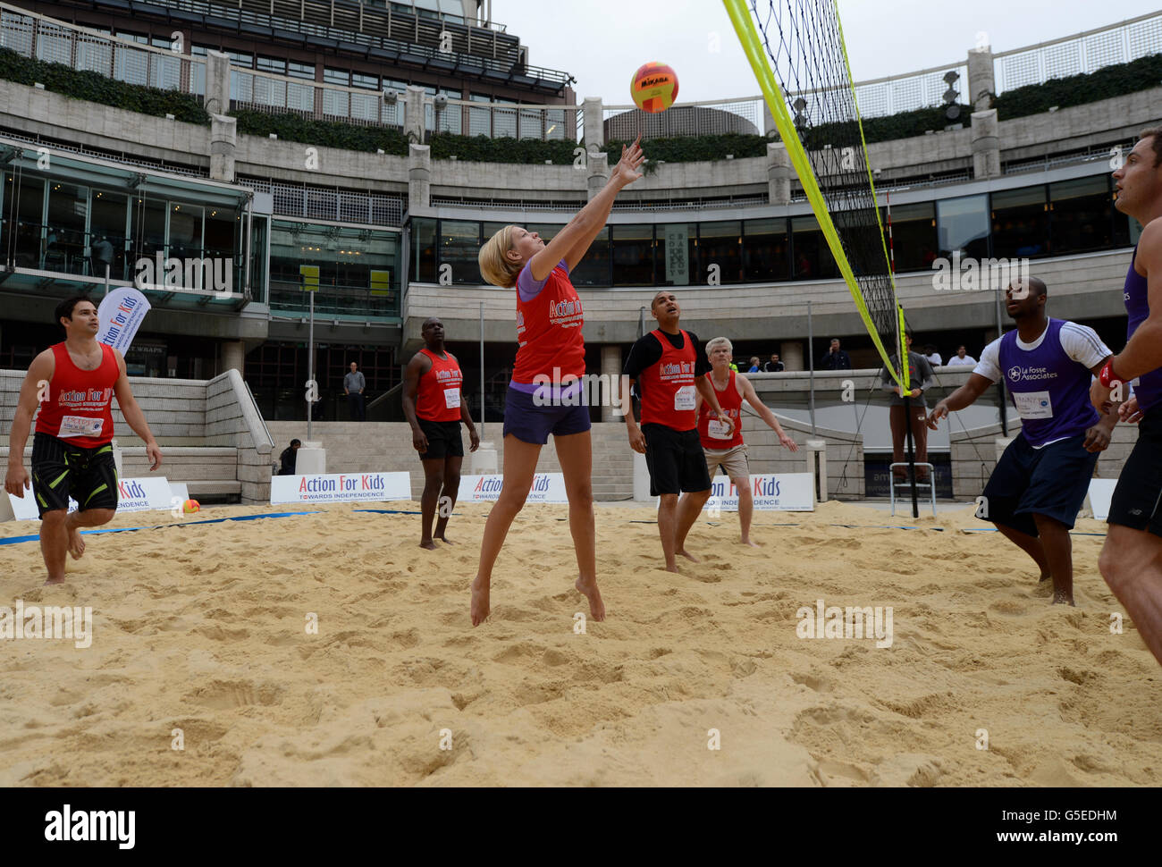 Rachel Riley (centre) from the television programme Countdown plays ...