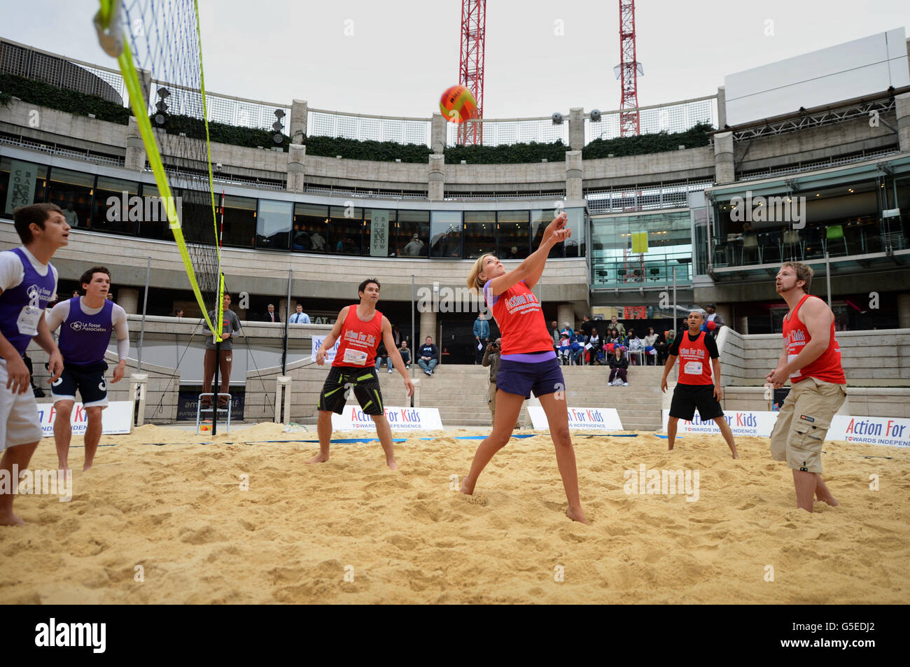 Rachel Riley from the television programme Countdown plays beach ...