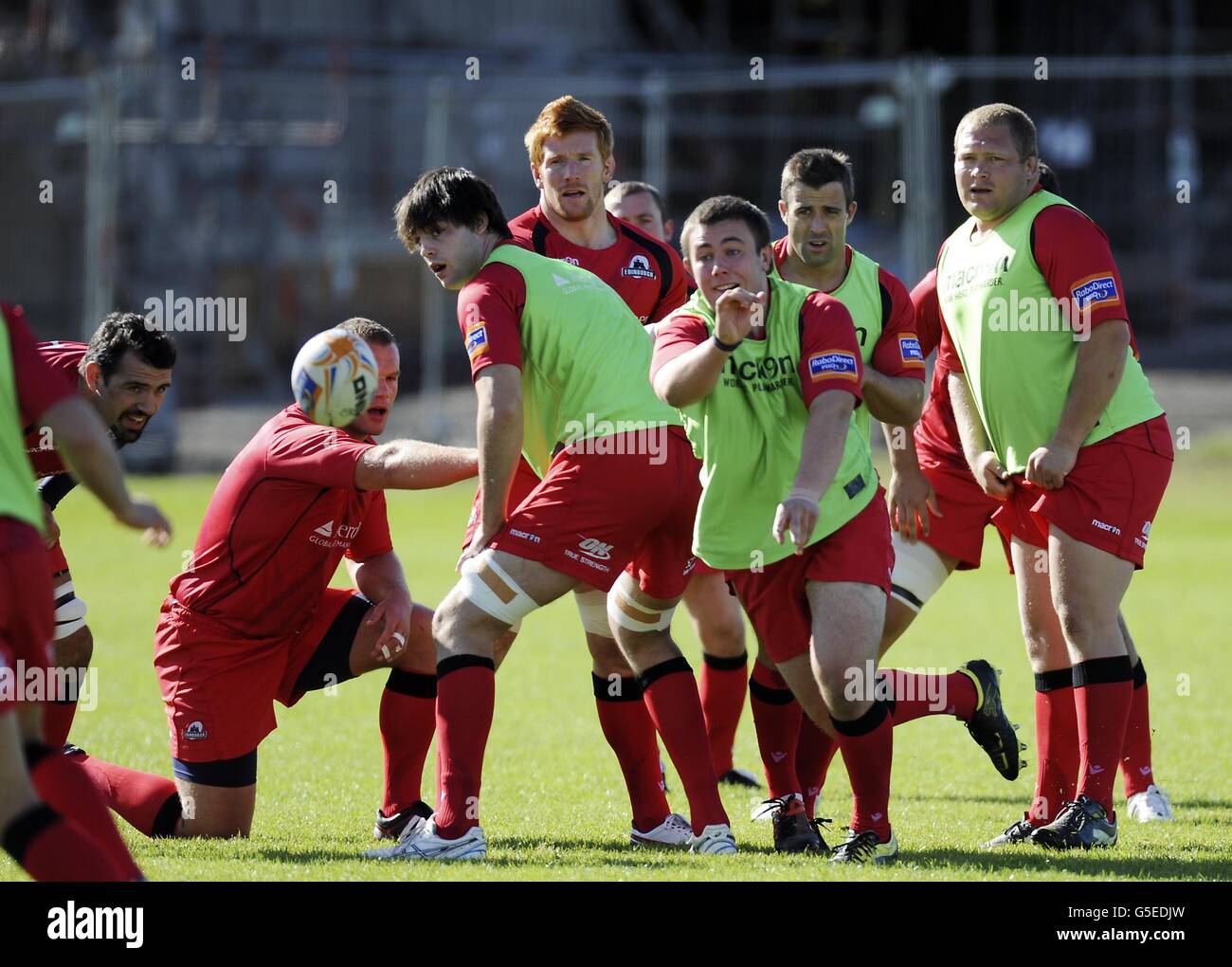 Edinburgh rugbys robin hilsop right centre training session murrayfield