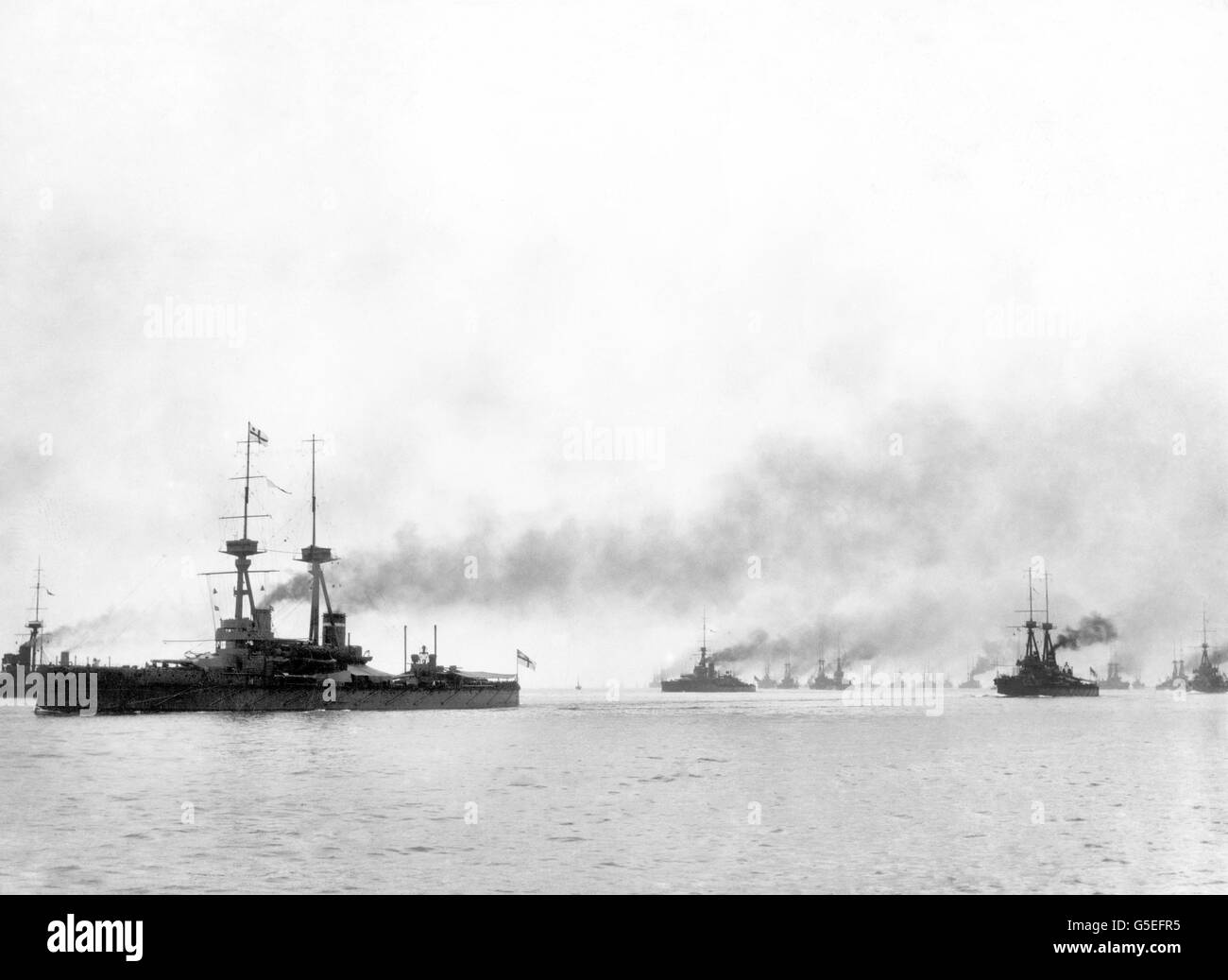 World War One - British Royal Navy - combined Fleet of the British Navy Stock Photo