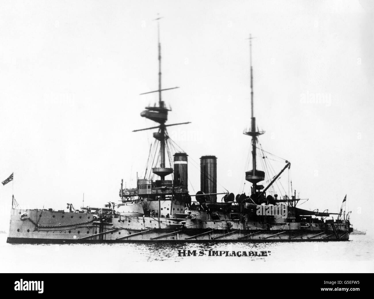 World War One - British Royal Navy - HMS Implacable Stock Photo