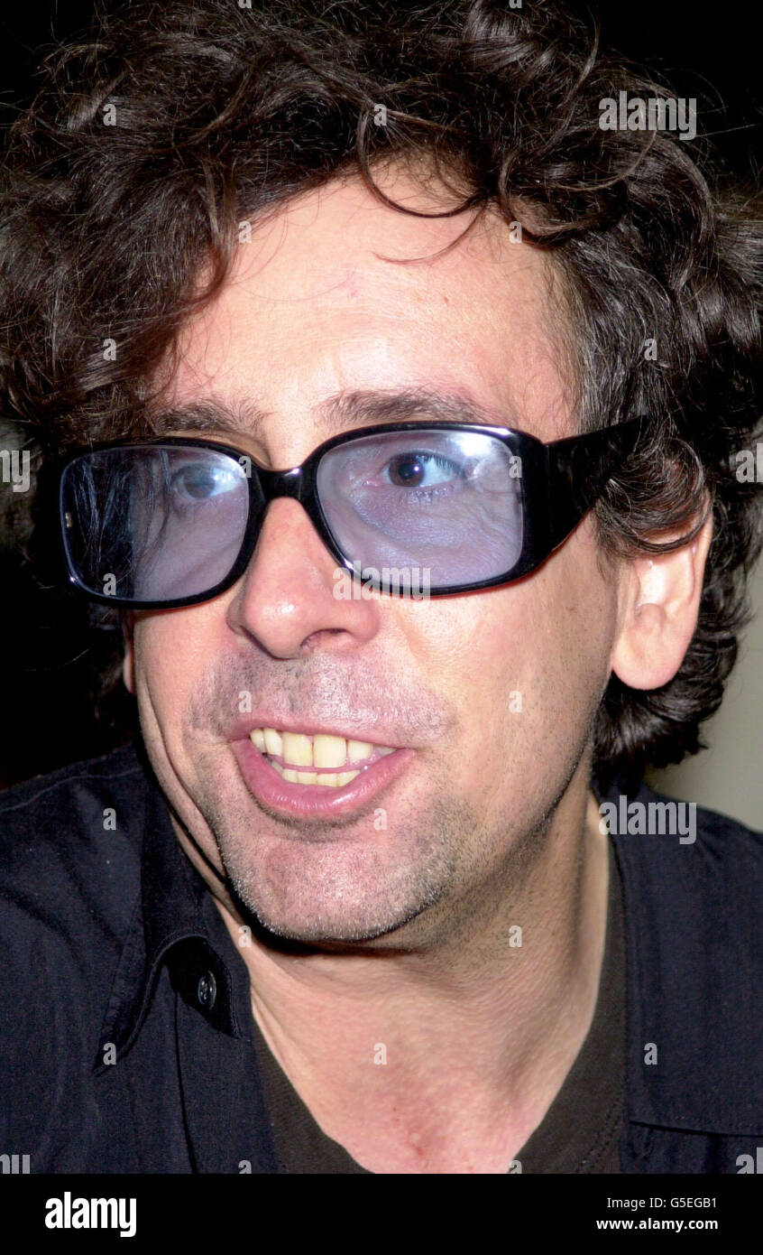 Director Tim Burton arrives for the premiere of his film Planet Of The Apes  at the Odeon Leicester Square in London Stock Photo - Alamy