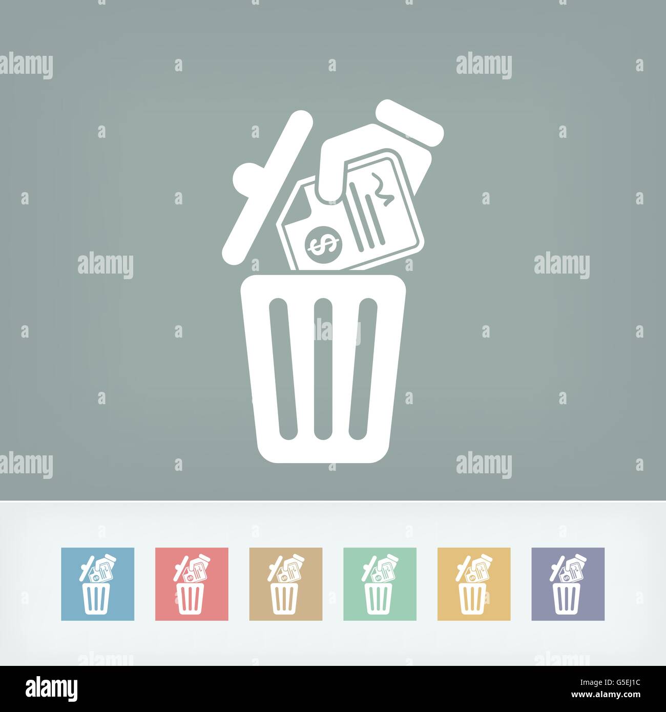 Trashing payment Stock Vector