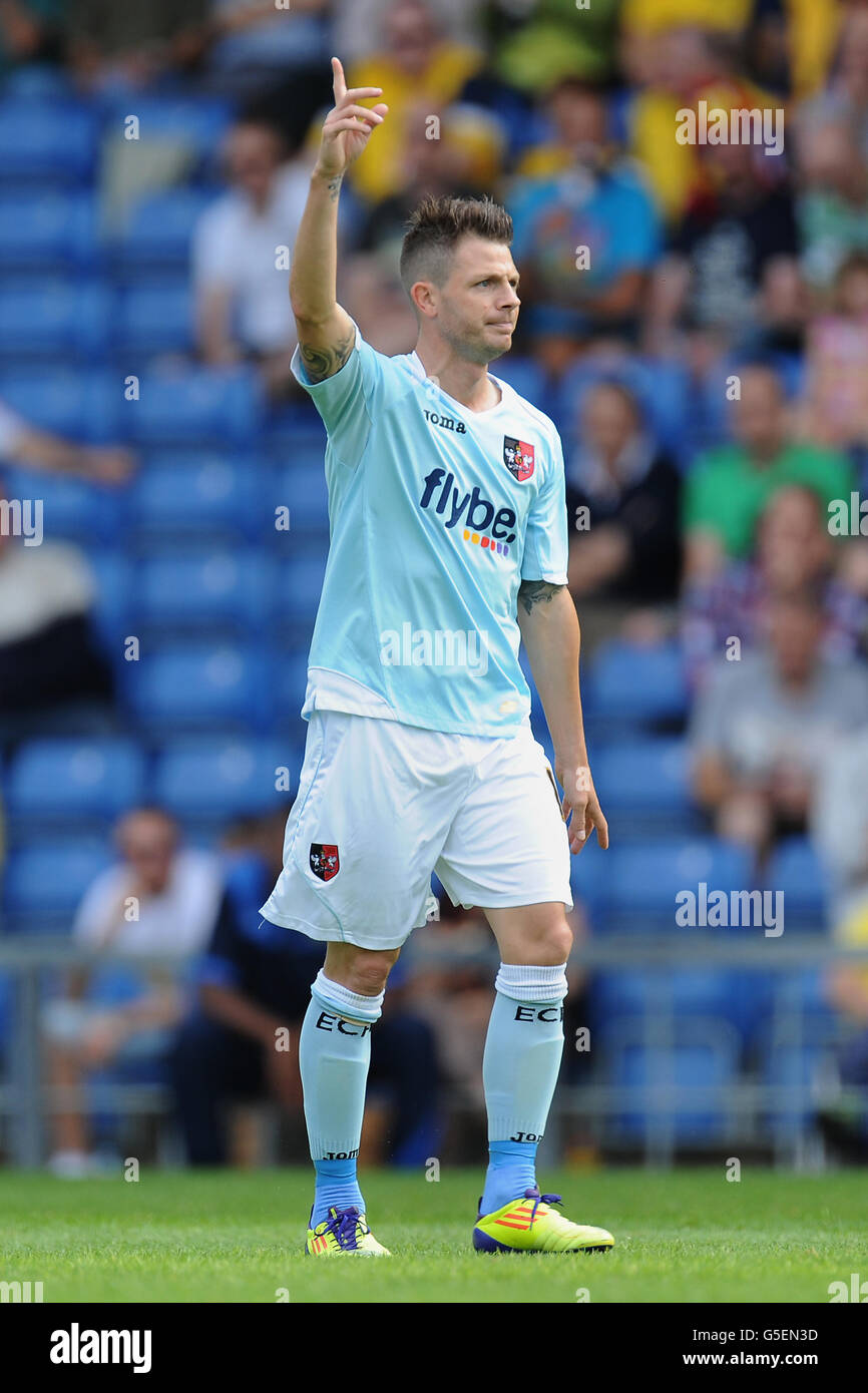 Exeter citys jamie cureton celebrates goal hires stock photography and