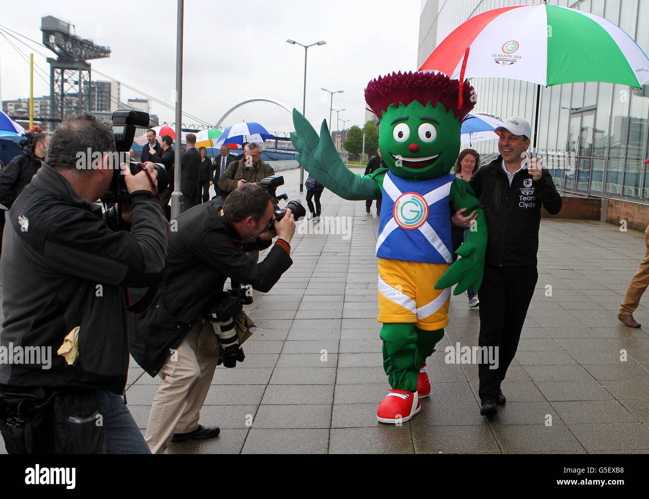 Clyde Thistle is the 2014 Games mascot Stock Photo - Alamy