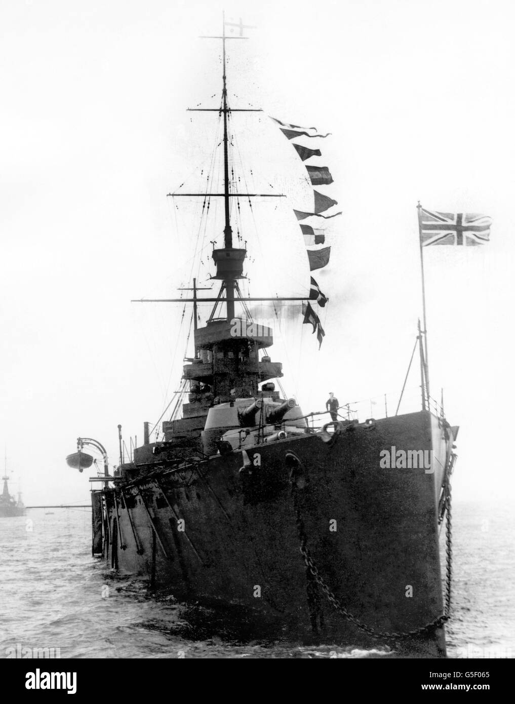 World War One - British Royal Navy - HMS Lion. HMS Lion in 1914. Stock Photo
