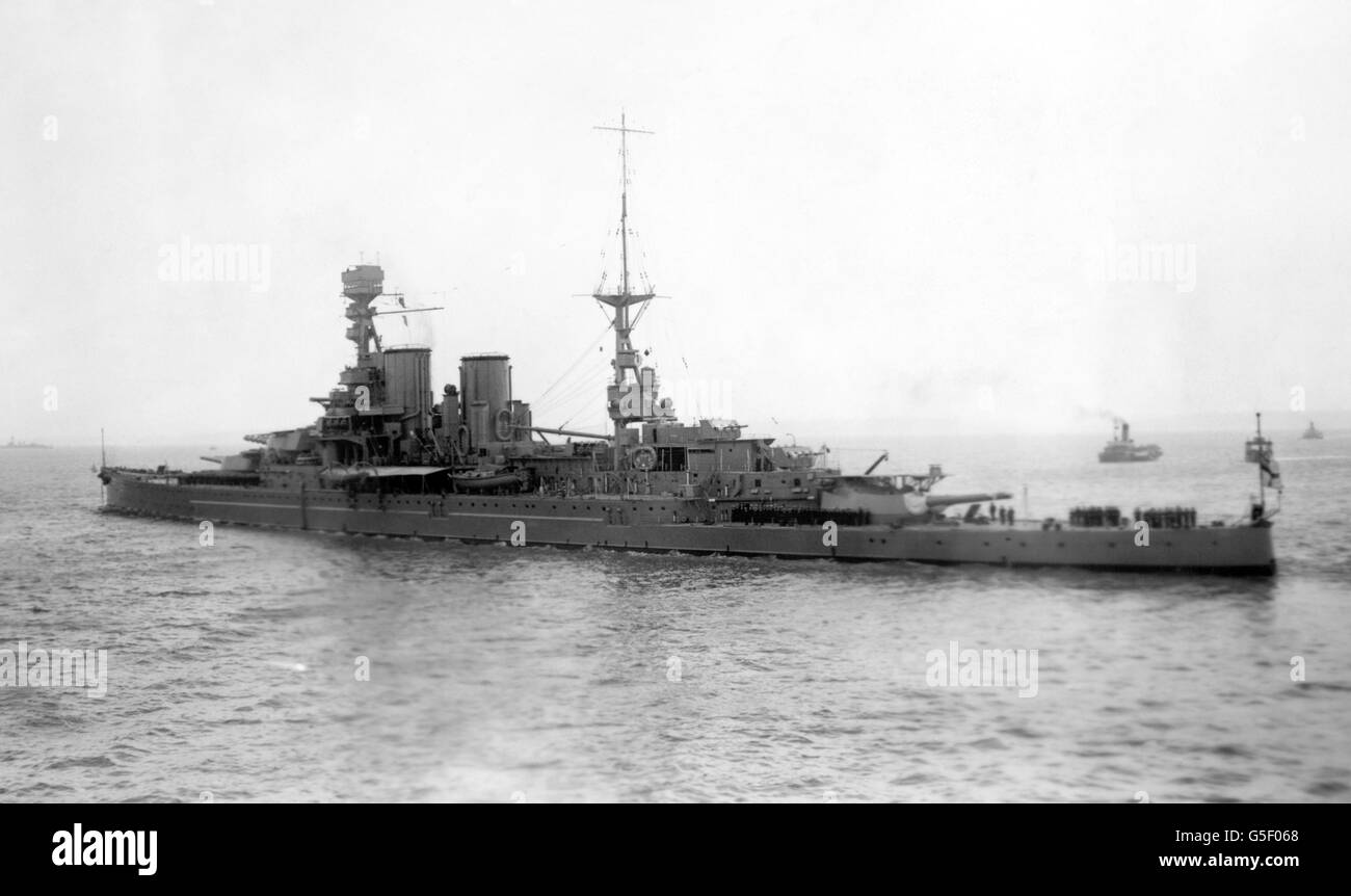 World War One - British Royal Navy - HMS Repulse - Portsmouth Stock Photo