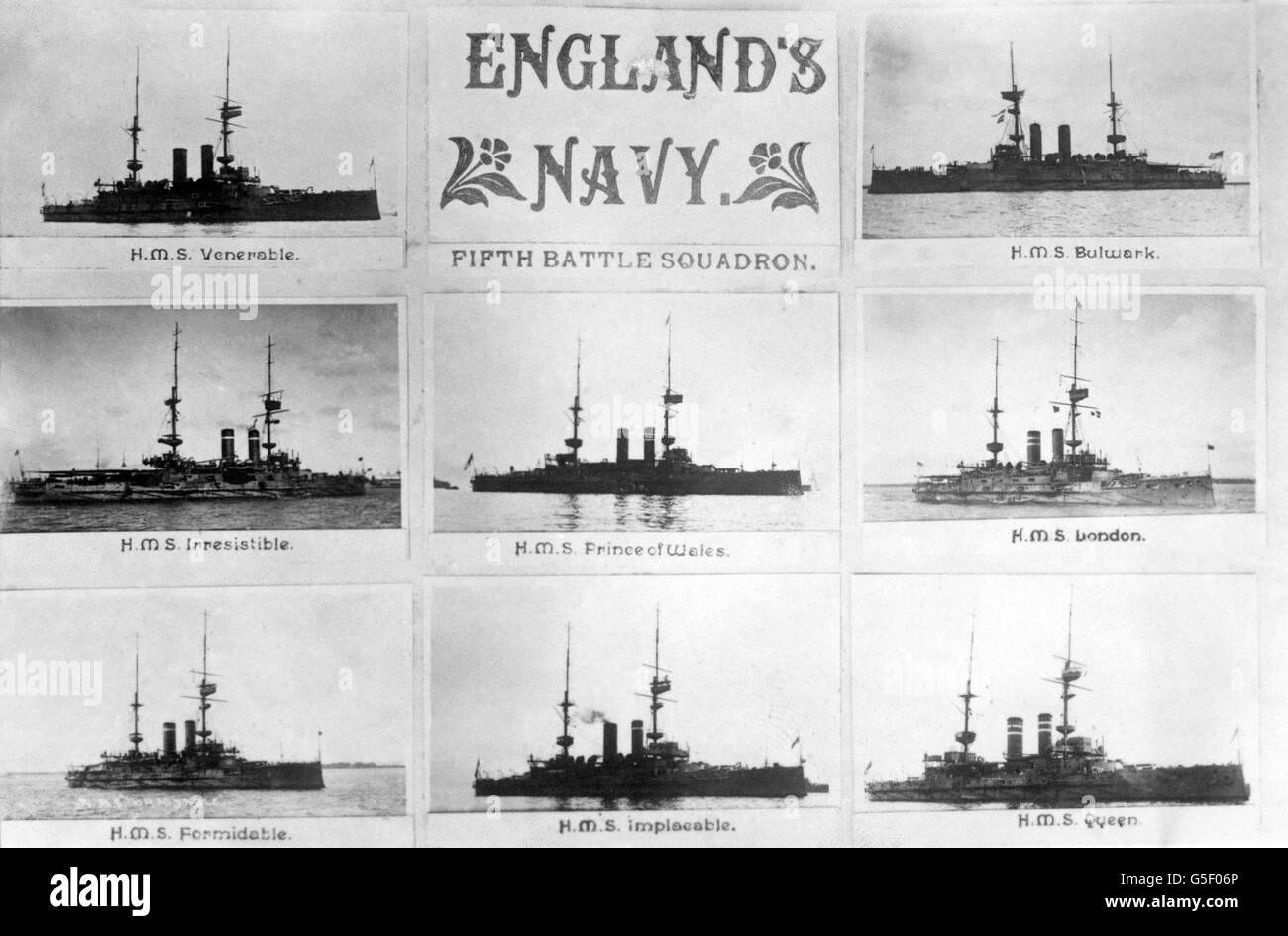 World War One - British Royal Navy - warships Stock Photo