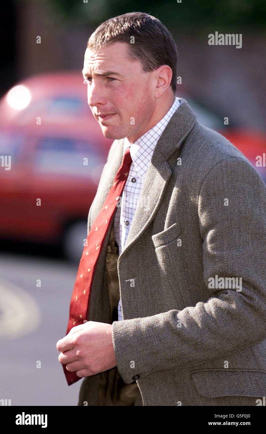 Huntsman John Hazeltine arrives at Exeter Magistrate's court, where he