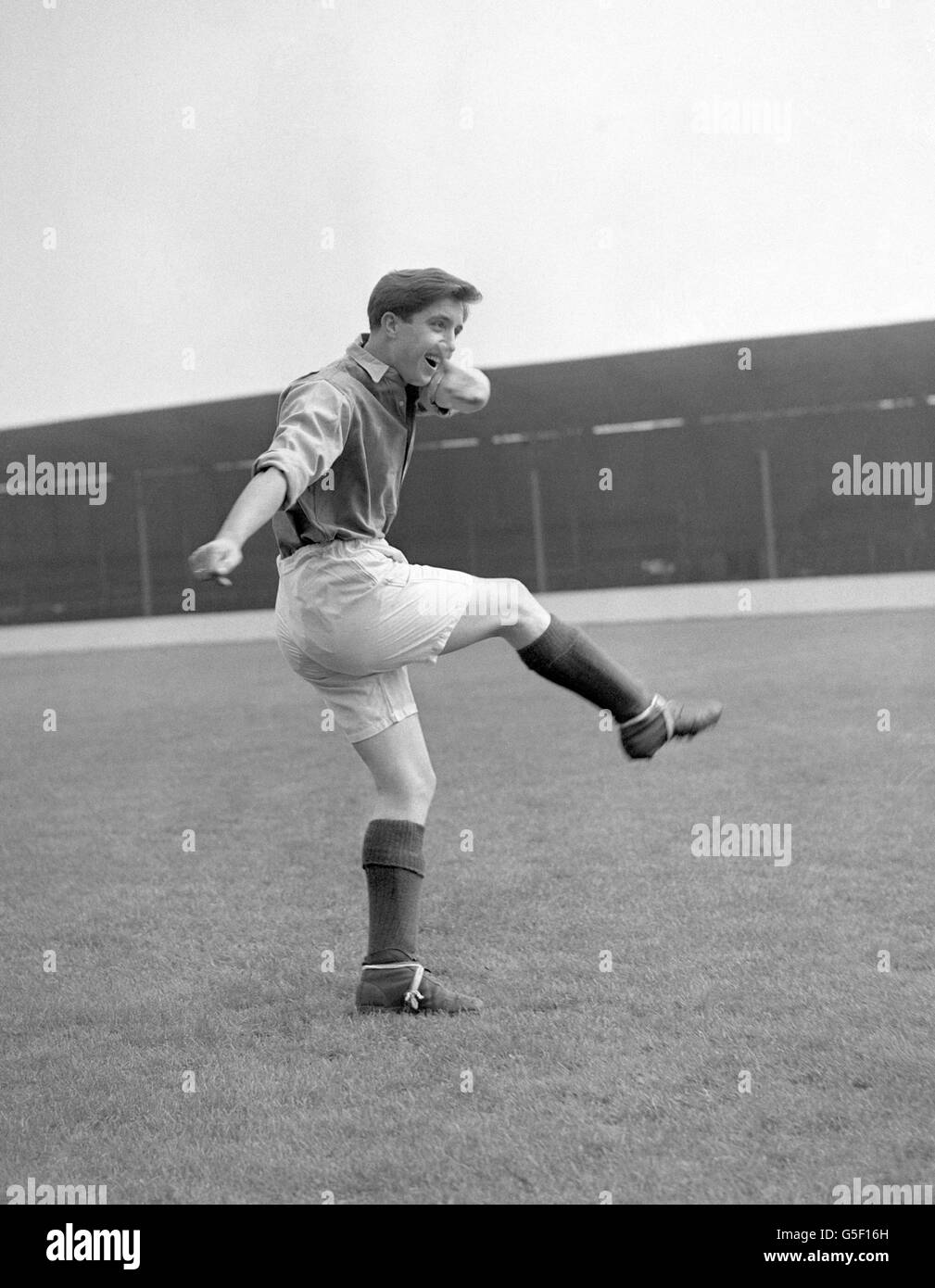 Soccer - West Ham United Photocall - Upton Park. Posed action shot of John Bond, West Ham United. Stock Photo