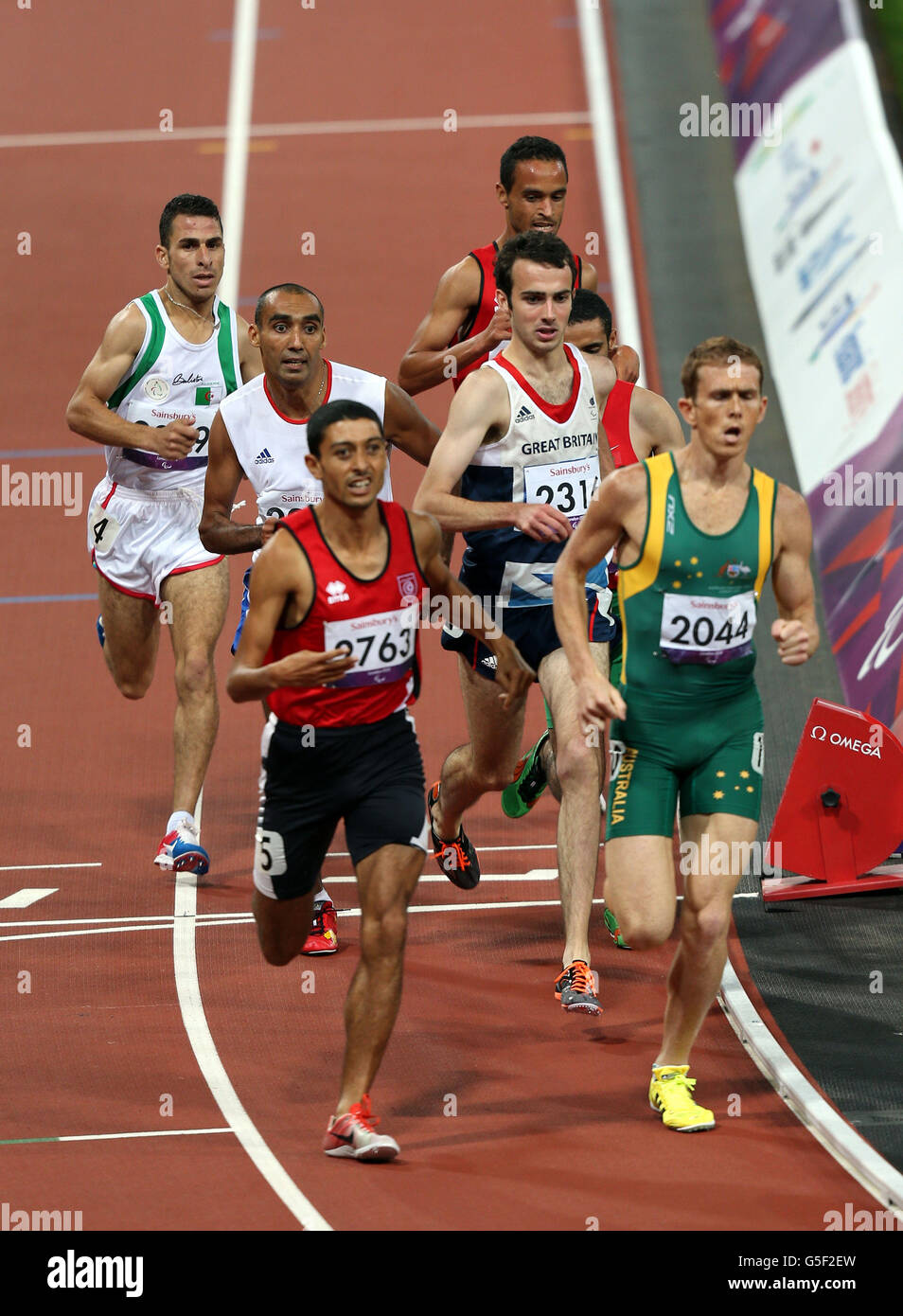 Great Britain's Dean Miller during the mens 1500m T37 category race in the Olympic Stadium. Stock Photo
