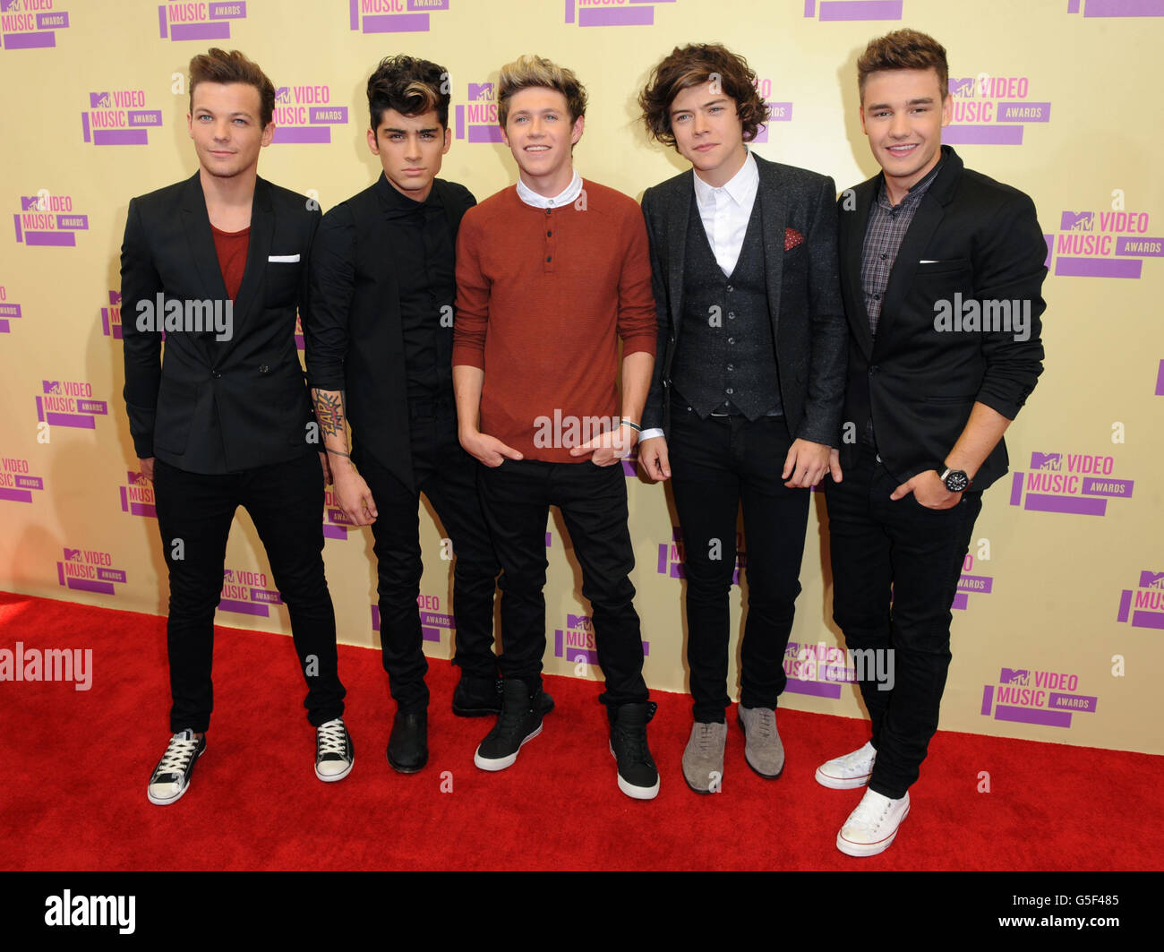 MTV Video Music Awards 2012 - Arrivals - Los Angeles. One Direction arriving at the MTV Video Music Awards at the Staples Centre, Los Angeles. Stock Photo