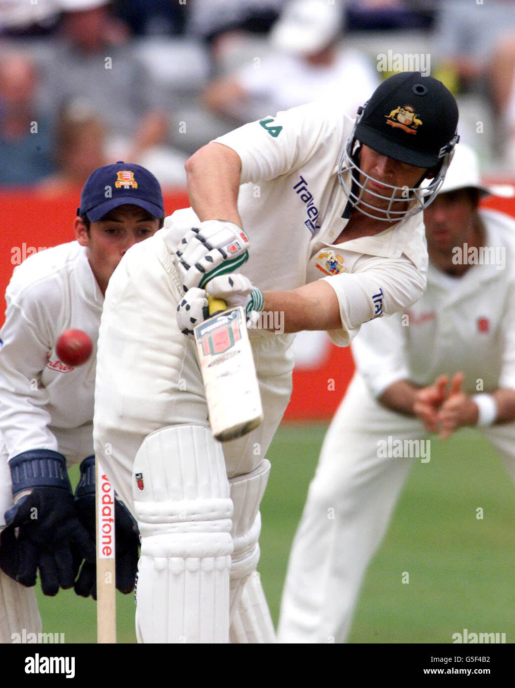 Australia's Adam Gilchrist in action against Essex, during the Vodafone Challenge Series match at Chelmsford. Stock Photo