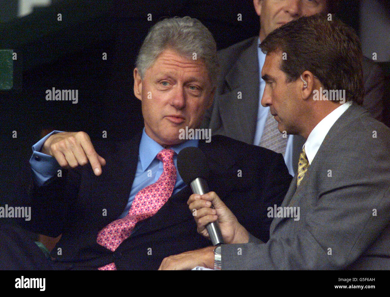Former President of the USA, Bill Clinton speaks to BBC reporter Gary ...