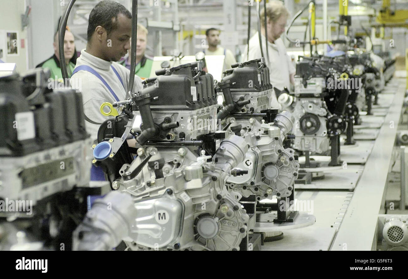 The Mini production line at the Cowley car plant, Oxford. Chancellor