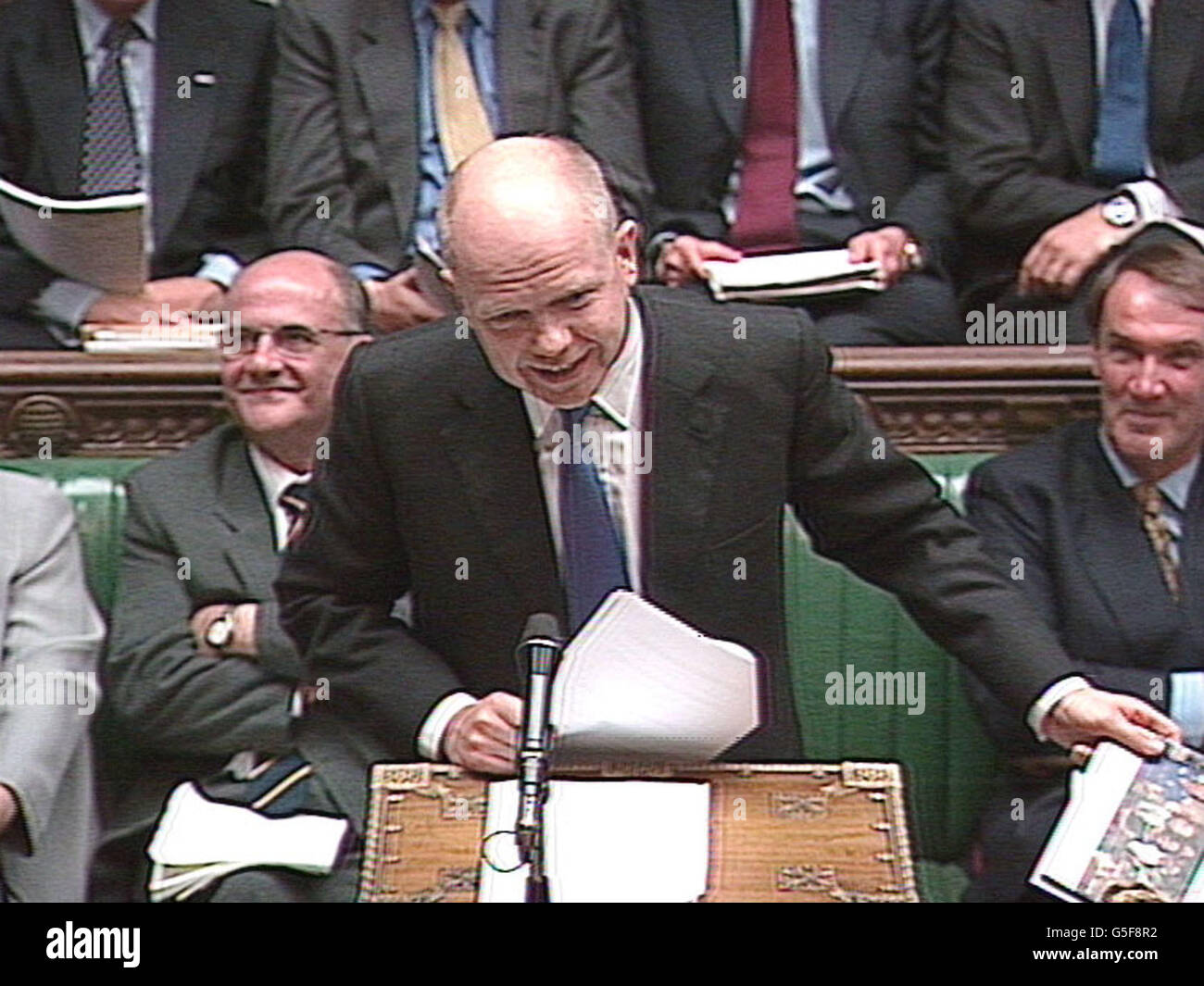 William Hague (centre) during Prime Minister's Questions in the House of Commons, London, the last PMQ's for Hague as Leader of Opposition. Stock Photo