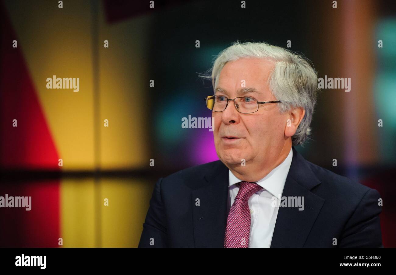 Sir Mervyn King interview Stock Photo Alamy